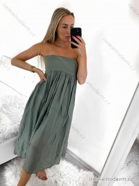 Šaty ala sukně letní bez rukávu dámské (S/M ONE SIZE) ITALSKá MóDA IM723033/DU