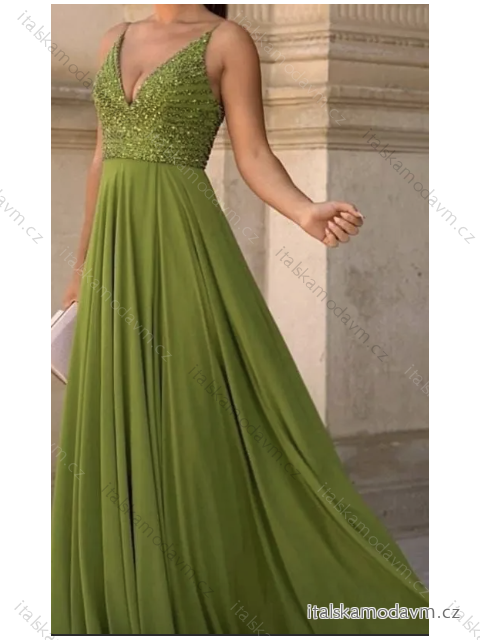 Šaty dlhé elegantné trblietavé s flitrami na ramienka dámske (S/M ONE SIZE) TALIANSKA MÓDA IMPGM236127