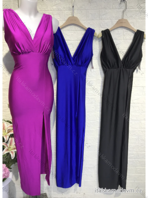 Šaty dlhé elegantné bez rukávov dámske (S/M ONE SIZE) TALIANSKA MÓDA IMPGM236373