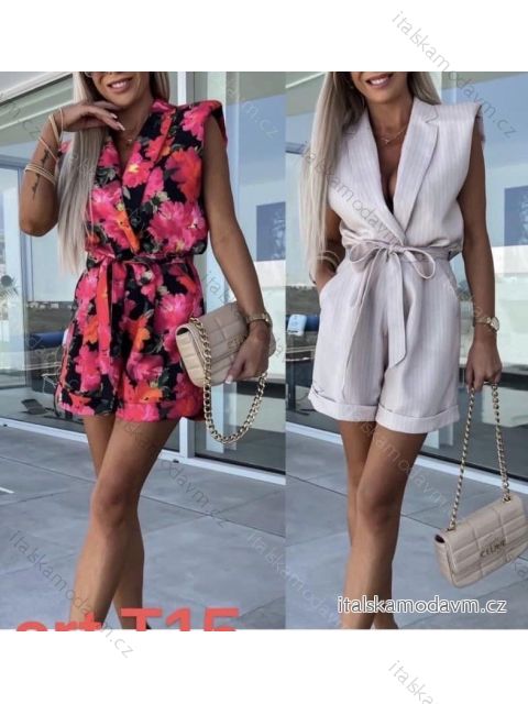 Overal letný elegantný bez rukávu dámsky (S/M ONE SIZE) TALIANSKA MÓDA IMWGS232334/DUR