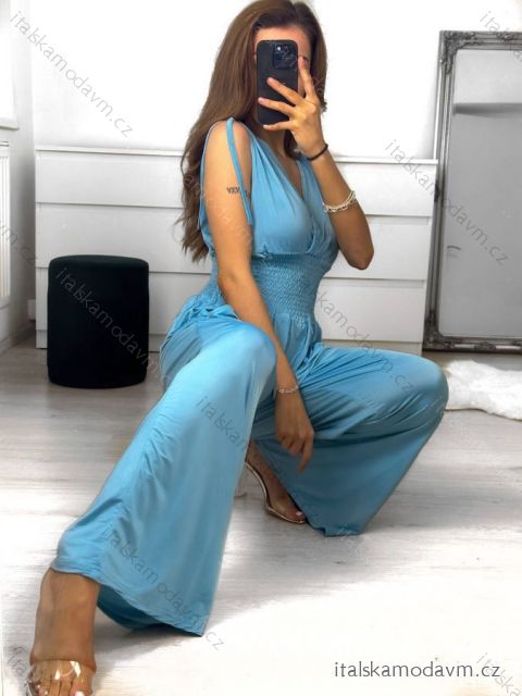 Overal elegantní icecool  dámský (M/L, XL/XXL) AINUOSI ITALSKÁ MODA IMB239907 M/L tyrkysová