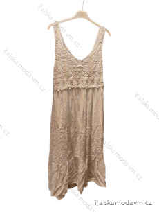 Šaty letní viskozové krajkové na ramínka dámské (S/M ONE SIZE) ITALSKá MóDA IM423201/DUR