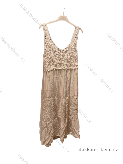 Šaty letní viskozové krajkové na ramínka dámské (S/M ONE SIZE) ITALSKá MóDA IM423201/DUR S/M bílá