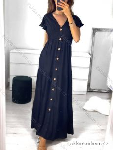 Šaty letní dlouhé s rukávem dámské (M/L, XL/2XL) Polská moda PMLB23VH02