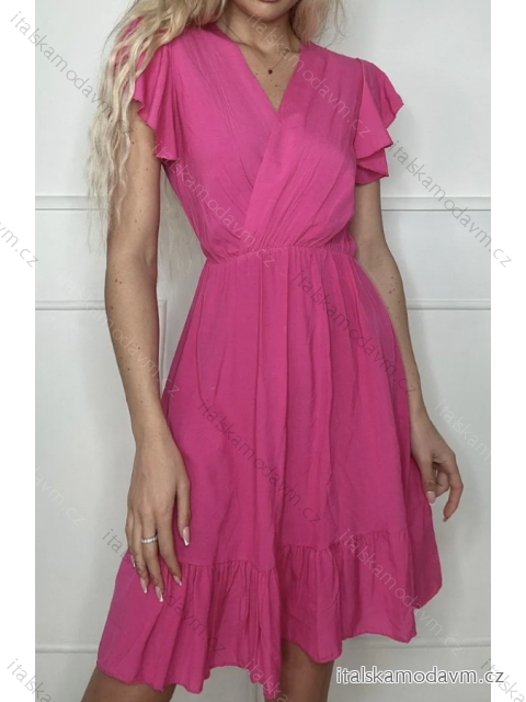 Šaty letné krátky rukáv dámske (S/M ONE SIZE) TALIANSKA MÓDA IMPBB22F10868D