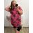 Šaty volnočasové krátký rukáv dámské nadrozměr (3XL/4XL ONE SIZE) ITALSKá MóDA IM423381/DUR