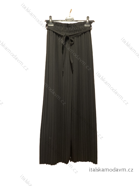 Kalhoty dlouhé elegantní letní dámské (S/M/L ONE SIZE) ITALSKÁ MÓDA IMWD23506/DUR S/M Černá