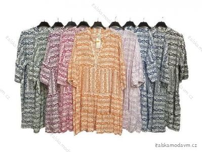 Šaty letní košilové krátký rukáv dámské nadrozměr (M/L/XL/2XL ONE SIZE) ITALSKÁ MÓDA IMP168231360