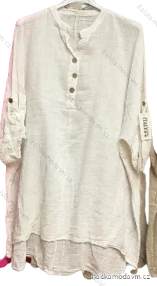 Tunika košilová bavlněná dlouhý rukáv dámská (S/M/L/XL ONE SIZE) ITALSKÁ MÓDA IMP168233177/DUR