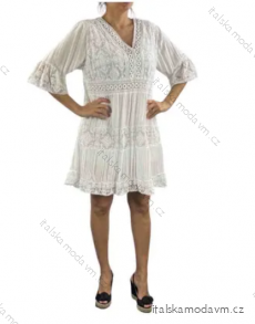 Šaty letní krajkové boho krátký rukáv dámské (S/M/L/XL ONE SIZE) ITALSKÁ MÓDA IMP1682321121/DUR