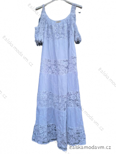 Šaty dlouhé letní boho krajkové na ramínka dámské (S/M ONE SIZE) ITALSKÁ MÓDA IM823011