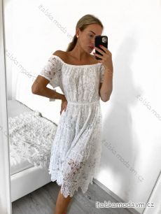 Šaty letní krajkové boho krátký rukáv dámské (S/M ONE SIZE) ITALSKÁ MÓDA IMWMY232453/DU