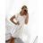 Šaty letní oversize krátký rukáv dámské (S/M ONE SIZE) ITALSKÁ MÓDA IMWB23340/DU bílá
