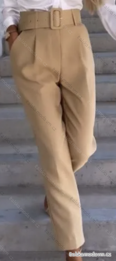Kalhoty dlouhé s páskem dámské (S/M ONE SIZE) ITALSKÁ MÓDA IMPBB23E1703