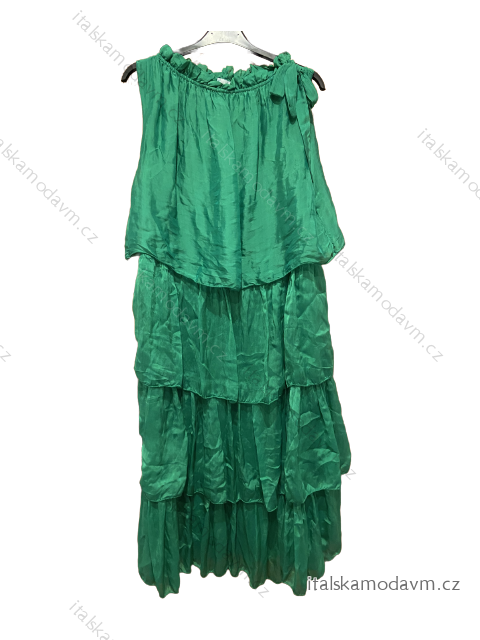 Šaty letní bez rukávů nadrozměr dámské (XL/2XL/3XL ONE SIZE) ITALSKá MóDA IM723MIRANDA/DU 2XL/3XL zelená