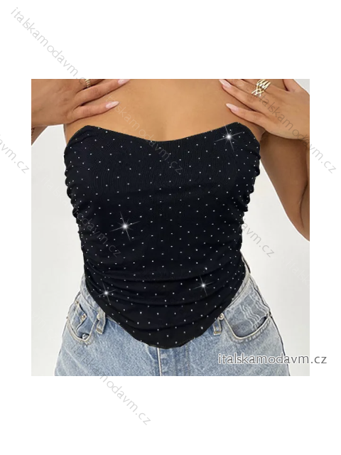 Top croptop carmen bez rukávov dámsky (S/M ONE SIZE) TALIANSKA MÓDA IMPBB230036r