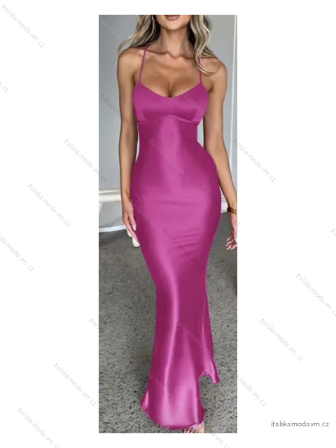 Šaty dlhé elegantné na ramienka dámske (S/M ONE SIZE) TALIANSKA MÓDA IMPLS2329407