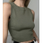 Top croptop bez rukávu dámský (S/M ONE SIZE) ITALSKÁ MÓDA IMPBB23Z58234