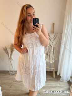 Šaty letní krajkové na ramínka dámské (S/M ONE SIZE) ITALSKÁ MÓDA IMD23510