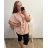 Tunika krátky rukáv dámska nadrozmer (2XL/3XL/4XL/5XL ONE SIZE) TALIANSKA MODA IM323004/DU staroružová