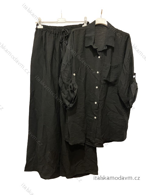 Súprava nohavice dlhé a košele dlhý rukáv dámska nadrozmer (L/XL/2XL ONE SIZE) POLSKÁ MÓDA IMWT23BELLA/DU L/XL čierna