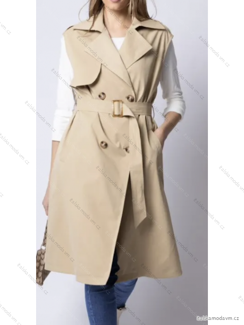 Sako vesta kabát bez rukávu dámske (S/M ONE SIZE) TALIANSKA MÓDA IMPDY23SSH8067
