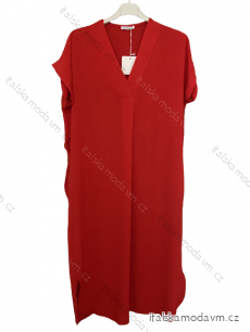 Šaty maxi krátký rukáv nadrozměr dámské (XL/2XL ONE SIZE) ITALSKÁ MÓDA IM723SERENA/DUR