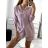 Souprava letní mušelín kraťasy a košile dlouhý rukáv dámské (S/M/L ONE SIZE) ITALSKÁ MÓDA IMWMY23232194/DUR -   modrá královská -   M/L