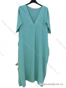 Šaty letní maxi oversize krátký rukáv dámské nadrozměr (XL/2XL/3XL ONE SIZE) ITALSKÁ MÓDA IMWGS232654/DUR