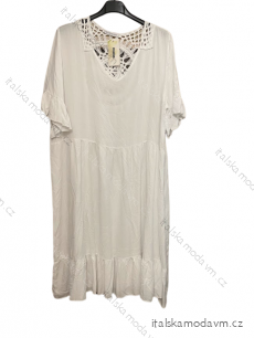 Šaty volnočasové krátký rukáv dámské nadrozměr (XL/2XL ONE SIZE) ITALSKá MóDA IM423MIRKO