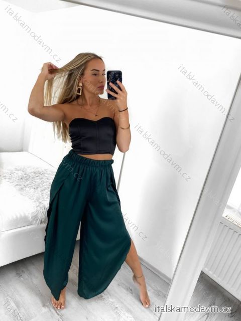 Nohavice harémky letné dlhé dámske (S/M ONE SIZE) TALIANSKA MÓDA IMM239535UN/DU S/M smaragdová