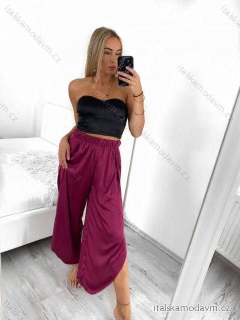 Kalhoty harémky letní dlouhé dámské (S/M ONE SIZE) ITALSKÁ MÓDA IMM239535UN/DU S/M fuchsiová