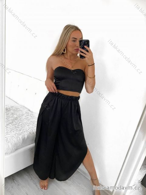 Nohavice harémky letné dlhé dámske (S/M ONE SIZE) TALIANSKA MÓDA IMM239535UN/DU S/M čierna