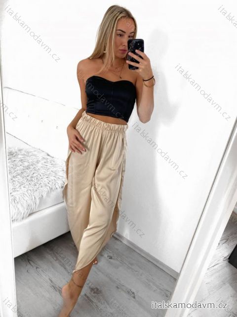 Nohavice harémky letné dlhé dámske (S/M ONE SIZE) TALIANSKA MÓDA IMM239535UN/DU S/M béžová