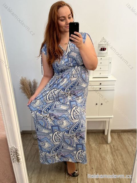 Šaty dlouhé bez rukávu icecool dámské (L/XL/2XL ONE SIZE) AINUOSI  FRANCOUZSKÁ MÓDA FMB23023-3/DUR L/XL zelená