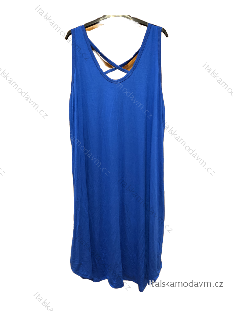 Šaty letní oversize volnočasové dámské (3XL/4XL/5XL ONE SIZE) ITALSKÁ MODA IMD23LEONA/DU 3XL/4XL královská modrá