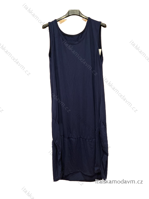 Šaty letní oversize volnočasové dámské (2XL/3XL/4XL ONE SIZE) ITALSKÁ MODA IMD23BALL/DU 2XL/3XL tmavě modrá