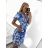 Šaty letní krátký rukáv dámské (S/M ONE SIZE) ITALSKÁ MÓDA IMPBB23B23689/DU S/M modro-bíla