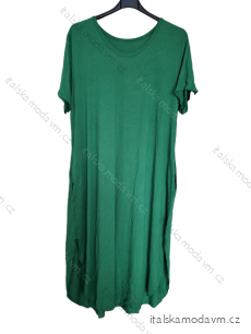Šaty letní krátký rukáv dámské nadrozměr (XL/2XL/3XL ONE SIZE) ITALSKá MóDA IMD232603/DR
