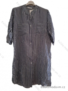 Šaty košilové oversize krátký rukáv dámské nadrozměr (XL/2XL ONE SIZE) ITALSKá MODA IM723010/DUR