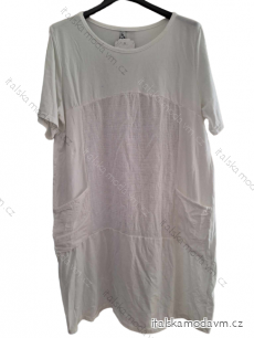Šaty volnočasové krátký rukáv dámské nadrozměr (L/XL/2XL ONE SIZE) ITALSKá MODA IM723061/DUR