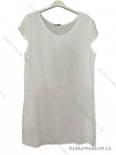 Šaty letní bavlněné krátký rukáv dámské nadrozměr (XL/2XL/3XL ONE SIZE) ITALSKÁ MÓDA IMWC232593/DU