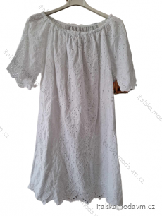 Šaty letní krajkové krátký rukáv dámské (S/M ONE SIZE) ITALSKÁ MÓDA IM723063/DUR