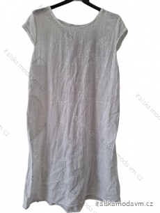 Šaty letní bavlněné krátký rukáv dámské (S/M ONE SIZE) ITALSKÁ MÓDA IM723064/DUR