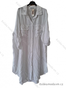 Šaty košilové oversize 3/4 rukáv dámské nadrozměr (XL/2XL ONE SIZE) ITALSKá MODA IM723066/DUR