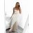 Šaty dlouhé elegantní na ramínka dámské (S/M ONE SIZE) ITALSKá MODA IM323013/DU S/M bílá