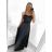 Šaty dlouhé elegantní na ramínka dámské (S/M ONE SIZE) ITALSKá MODA IM323013/DU S/M bílá