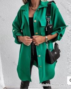 Kabát flaušový dlouhý rukáv dámský (S/M ONE SIZE) ITALSKÁ MÓDA IMWE233108