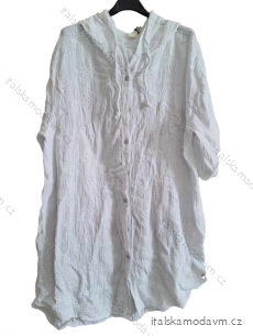 Šaty mušelínové košilové letní krátký rukáv dámské (S/M/L ONE SIZE) ITALSKÁ MÓDA IMD23605/DUR