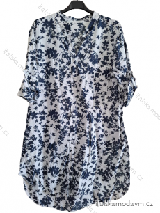 Šaty košilové 3/4 dlouhý rukáv dámské nadrozměr (XL/2XL ONE SIZE) ITALSKÁ MÓDA IMD23607/DUR